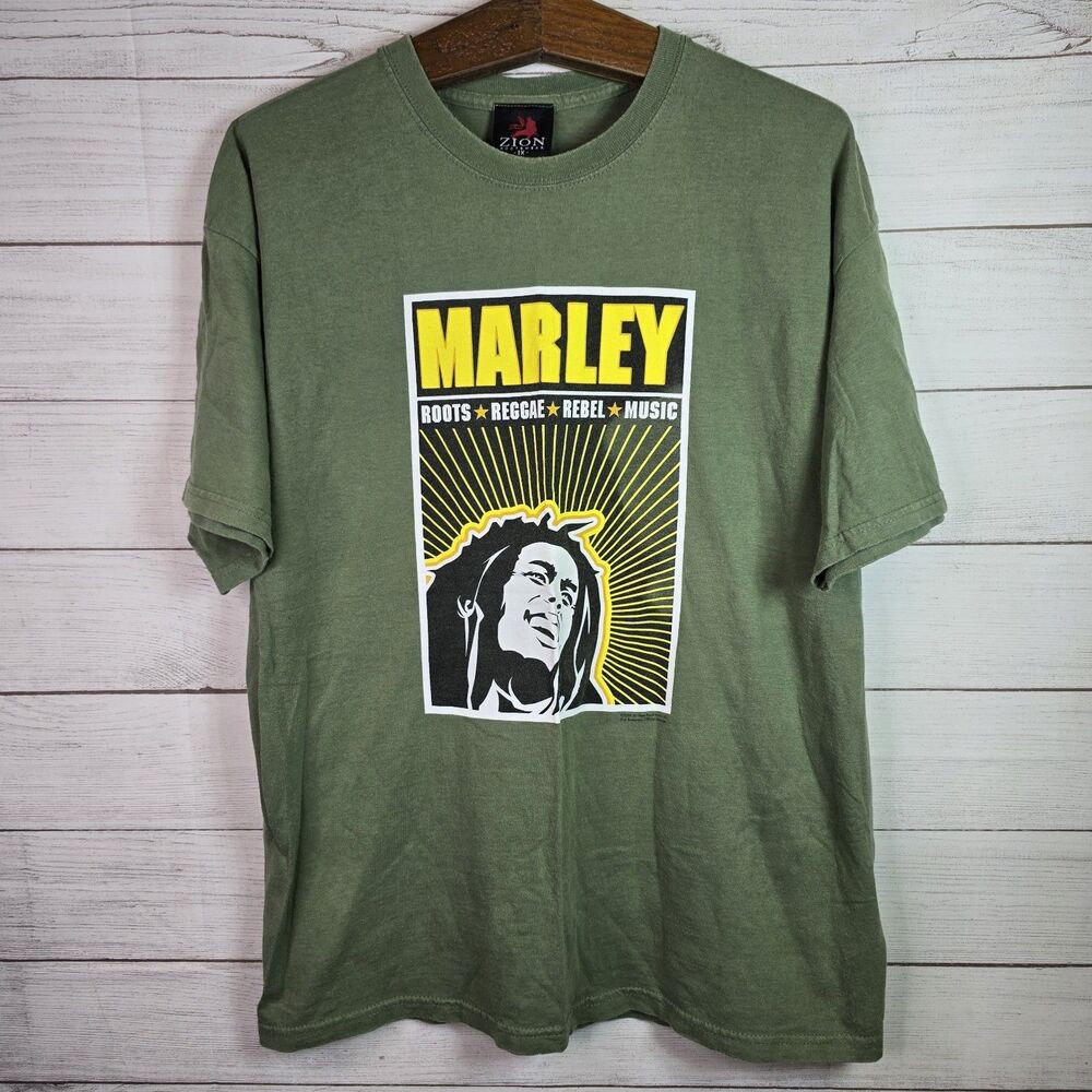 Vintage Bob Marley Y2K Zion Roots Reggae Rebel Music Shirt Size 1X Double Sided